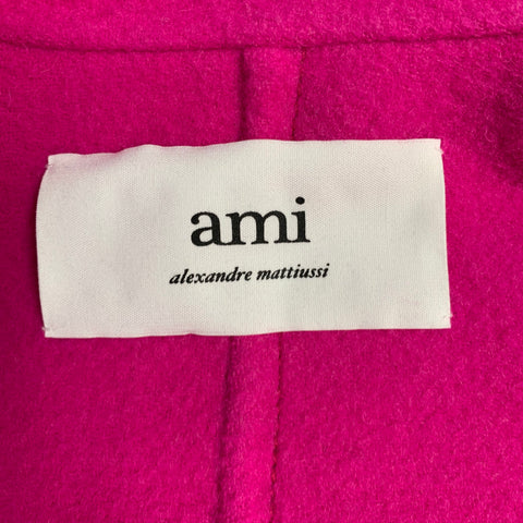 AMI by ALEXANDRE MATTIUSSI Size 36 FW22 Pink Textured Wool Coat