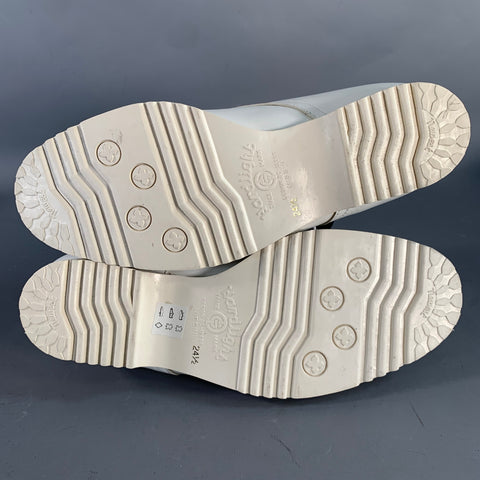 COMME des GARCONS Size 6.5 White Leather Lace-Up Shoes