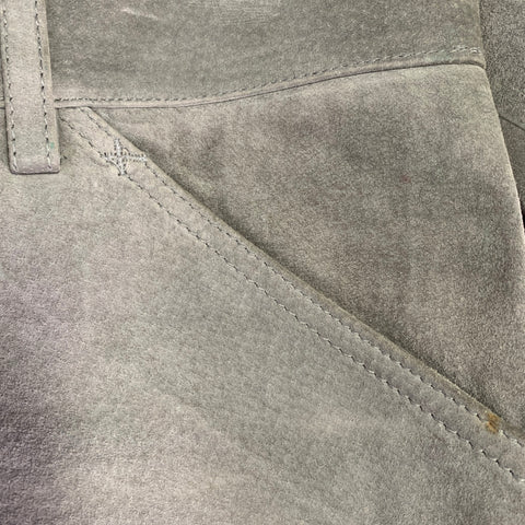 DOLCE & GABBANA Size 32 Grey Suede Five Pockets Straight Casual Pants