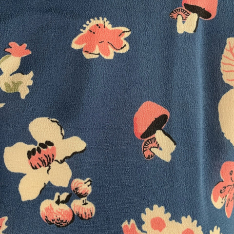 MAX MARA Size M Blue Floral Long Sleeve Blouse
