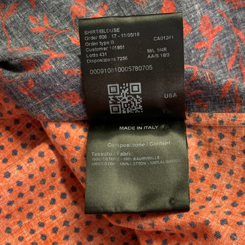 CALVIN KLEIN COLLECTION Size S Multi Color Patchwork Bandana Cotton Long Sleeve Shirt
