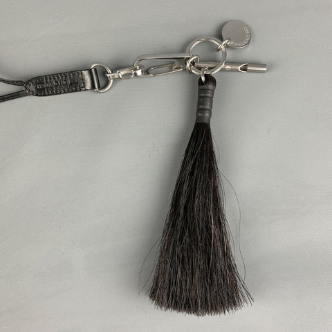 HANKAO NO Black Leather Metal Necklace