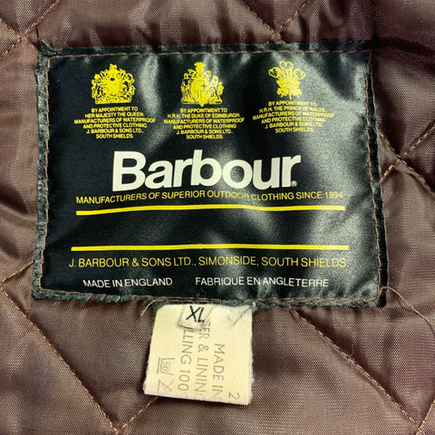 BARBOUR Size XL Brown Quilted Nylon Snaps Jacket