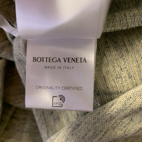 BOTTEGA VENETA Size L Green Grey Heather Cotton Buttoned Polo