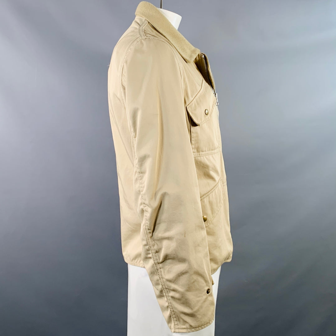 JUNYA WATANABE Size L Beige Twill Cotton Zip Up Jacket