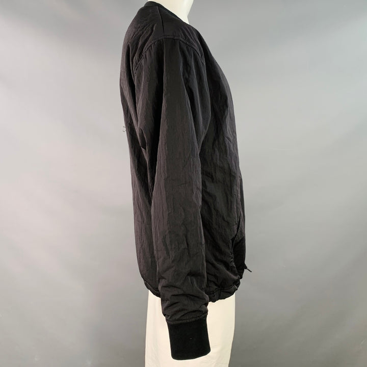 OUR LEGACY AW14 BLACK WAVE Size L Black Polyamide Crew Neck Kangaroo Pocket Sweatshirt