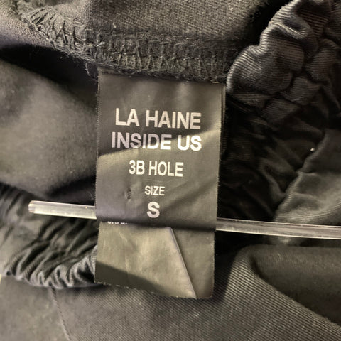 LA HAINE Size S Black Cotton Blend Drop Crotch Casual Pants