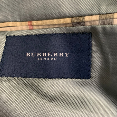 BURBERRY LONDON Size 38 Black Beige White Houndstooth Wool Sport Coat