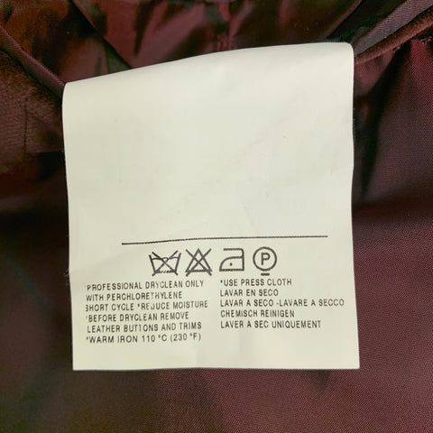 ERMENEGILDO ZEGNA Size 40 Burgundy Velvet Cotton Sport Coat