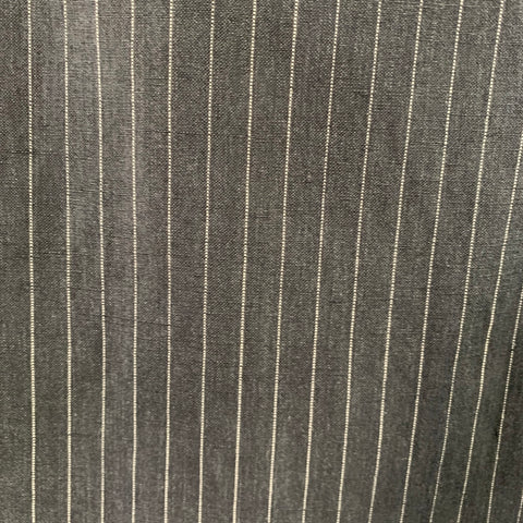 BELVEST Size 40 Grey White Pinstripe Wool Linen Single Breasted Suit