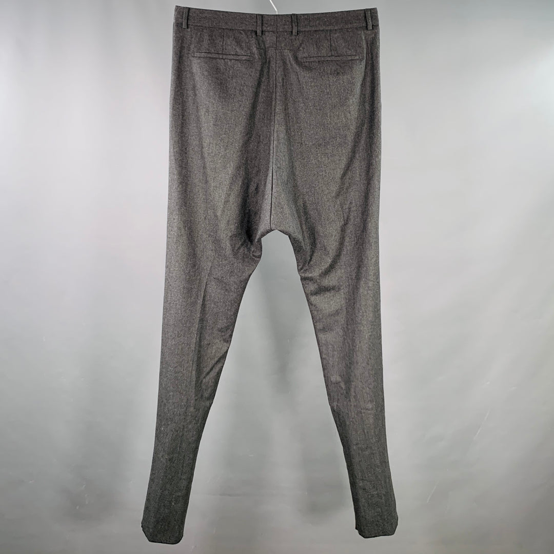 GIVENCHY Size 36 Grey Charcoal Wool Pleated Dress Pants