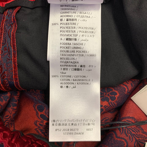 GUCCI 2018 Size 28 Red Black Jacquard Viscose Blend Joggers Shorts
