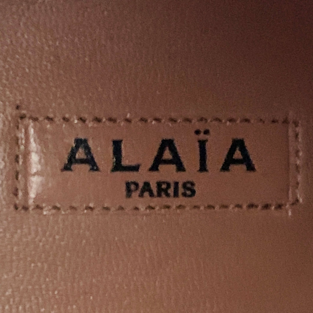 ALAIA Size 7.5 Black Studded Suede Pull On Stiletto Booties