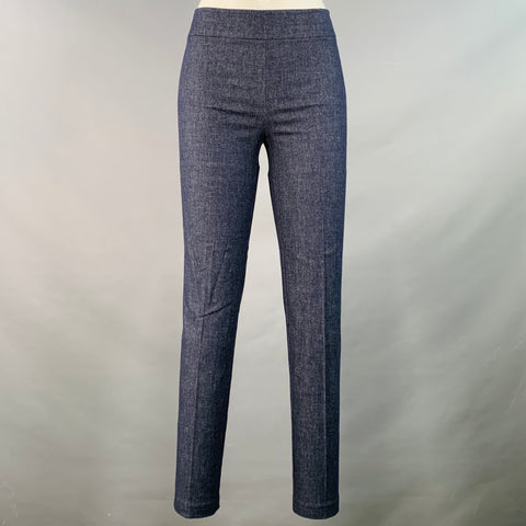 AVENUE MONTAIGNE Size 2 Blue Viscose Blend Twill Elastic Skinny Leggings