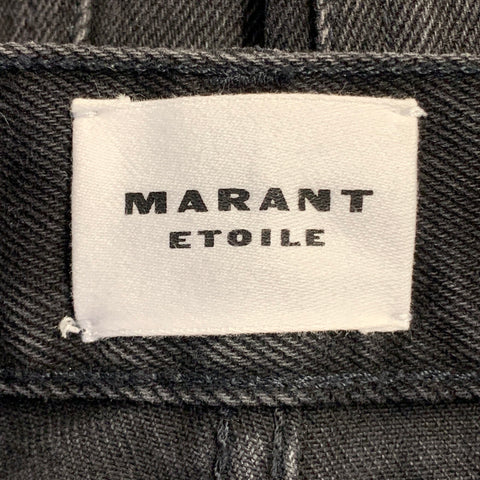 ISABEL MARANT Taille 6 Noir Coton Sergé Fermetures éclair Jean fuselé à braguette zippée