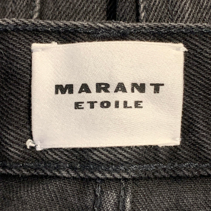 ISABEL MARANT Size 6 Black Cotton Twill Zippers Tapered Zip Fly Jeans