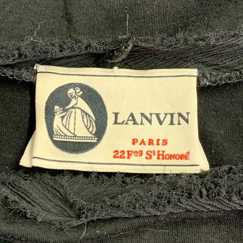 T-shirt LANVIN taille M en coton et soie noirs à bords francs