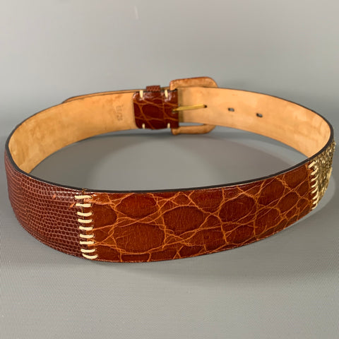 COLE HAAN Waist Size XS Brown Tan Snakeskin Leather Belt