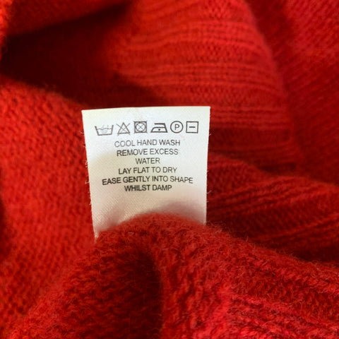 HORATIO Size L Red Knit Wool Ribbed Sweater
