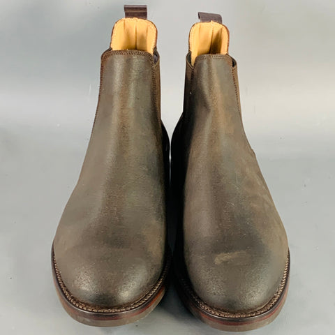CROCKETT & JONES Size 10 Brown Roughout Suede Ankle Chelsea Boots