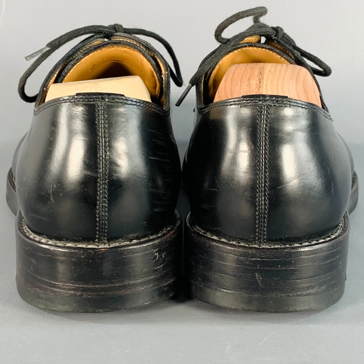 MARC JACOBS Size 8 Black Gold Leather Derby Lace-Up Shoes