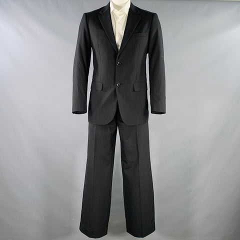 THEORY Size 42 Wellfleet Black Grey Pinstripe Wool Blend Single Breasted Suit
