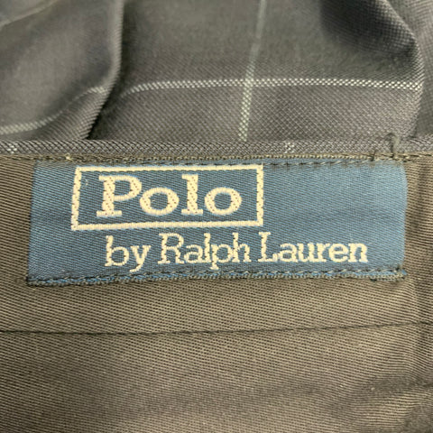 POLO by RALPH LAUREN Size 40 Regular Navy Grey Checkered Virgin Wool 3 Piece Suit
