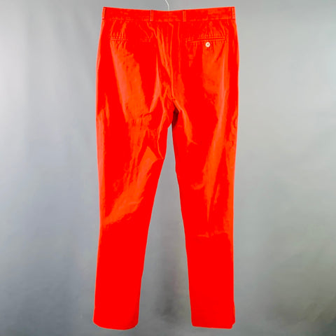 MAISON MARGIELA Size 32 Red Cotton Straight Zip Fly Casual Pants