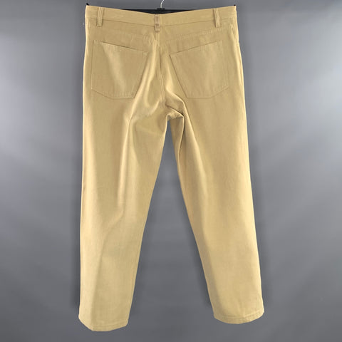 LORO PIANA Size 38 Tan Khaki Solid Cotton Loose fit Jeans