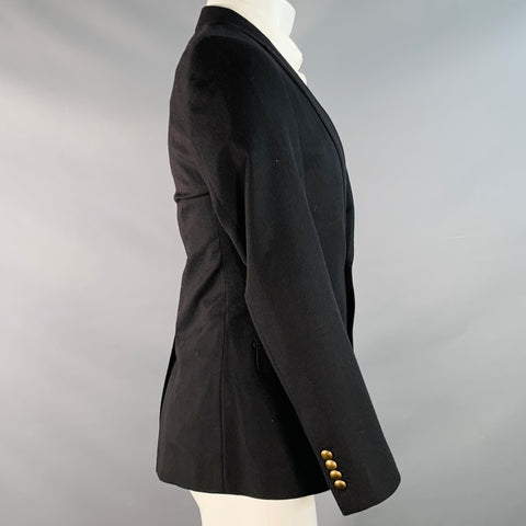 DOLCE & GABBANA MARTINI Size 36 Black Cashmere Silk Single Breasted Sport Coat