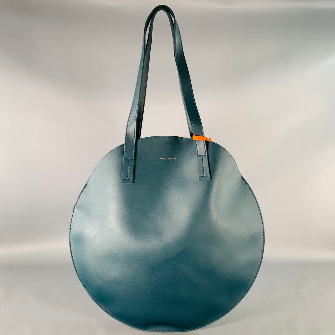 CAMPO MARZIO Blue Leather Oversized Circle Tote Bag
