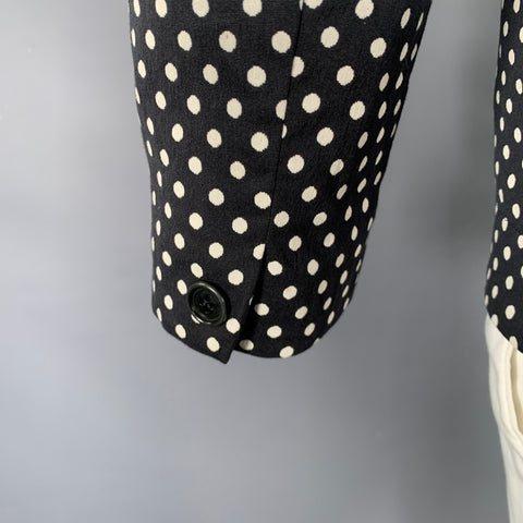 HENRIK VIBSKOV Size L Black White Polka Dot Cotton Blend Sport Coat