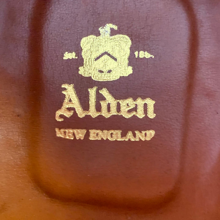 ALDEN Size 10 Tan Perforated Leather Cap Toe Lace-Up Shoes