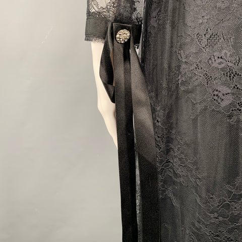 MARC JACOBS Robe patineuse en nylon noir, taille 4, avec dentelle