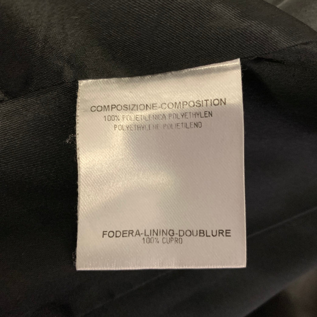 ALEXANDER MCQUEEN Size M Grey Polyethylene Solid Double Breasted Coat