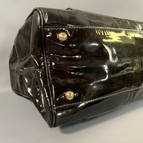 DOLCE & GABBANA Black Gold Faux Leather Polyurethane Handbag