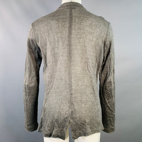 JOHN VARVATOS Size M Grey Charcoal Heather Linen Cotton Metallic Cardigan