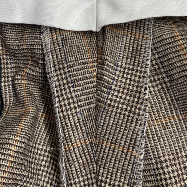 SAMUELSOHN Size 42 Regular Alton Tan Brown Glenplaid Wool Notch Lapel Suit