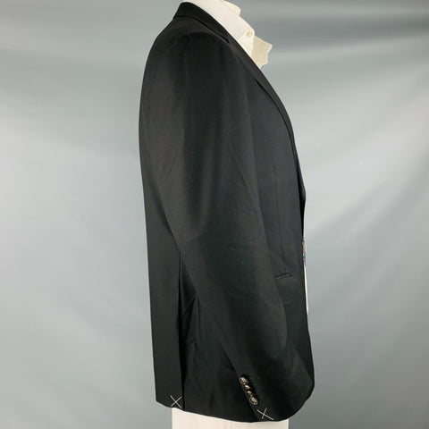 SUIT SUPPLY Size 48 Short Black Wool Notch Lapel Sport Coat