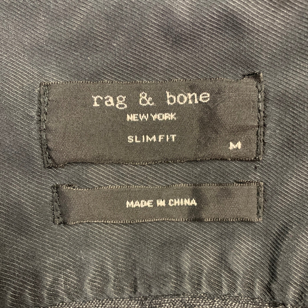 RAG & BONE Size M Grey Charcoal Heather Cotton One Pocket Long Sleeve Shirt