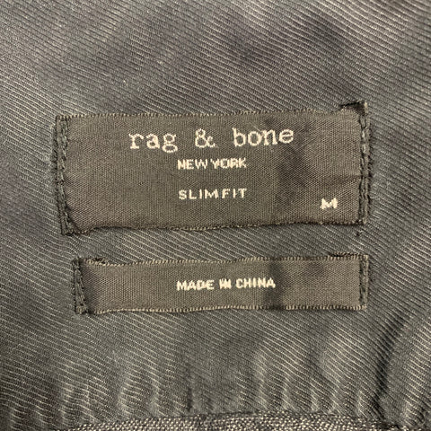RAG & BONE Size M Grey Charcoal Heather Cotton One Pocket Long Sleeve Shirt