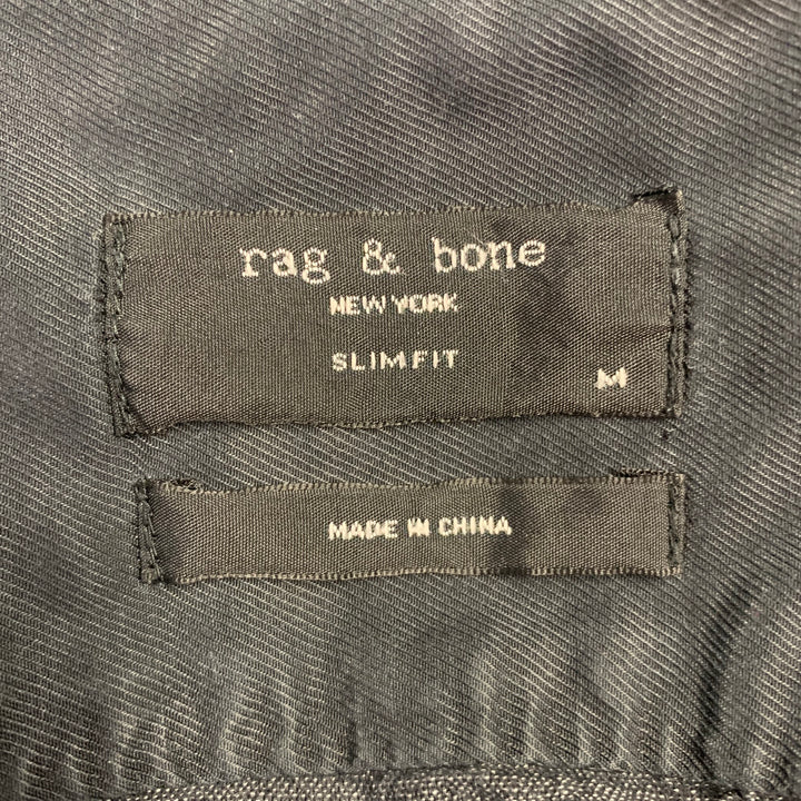 RAG & BONE Size M Grey Charcoal Heather Cotton One Pocket Long Sleeve Shirt