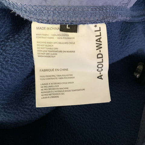 A-COLD-WALL Size L Navy Blue Textured Polyester Half Zip Sweatshirt