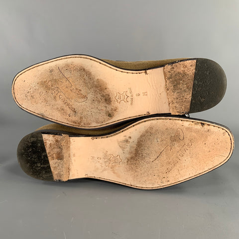 DONALD J PLINER Size 8 Beige Brown Contrast Trim Fabric Slip On Loafers