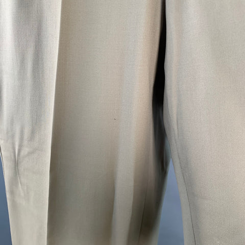 ISAIA Size 36 Beige Twill Wool Flat Front Zip Fly Casual Pants