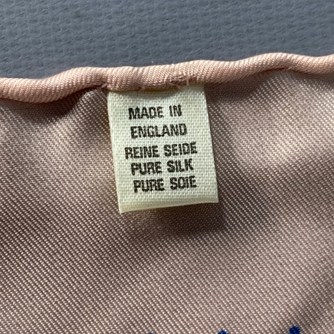 TURNBULL & ASSER Pochette de Costume en Soie Rose et Bleu à Pois