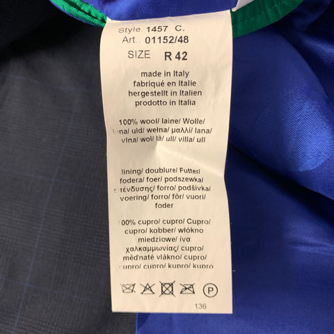 PAUL SMITH Size 42 Navy Blue Window Pane Wool Notch Lapel Suit