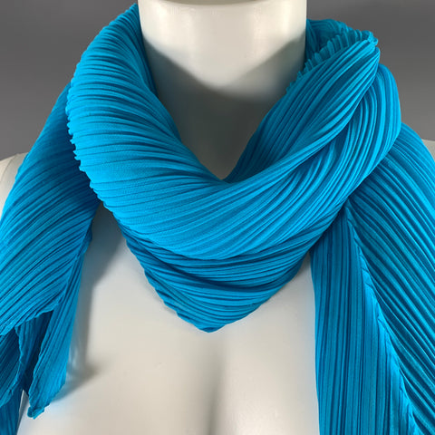PLEATS PLEASE by ISSEY MIYAKE Blue Pleated Scarves & Shawls