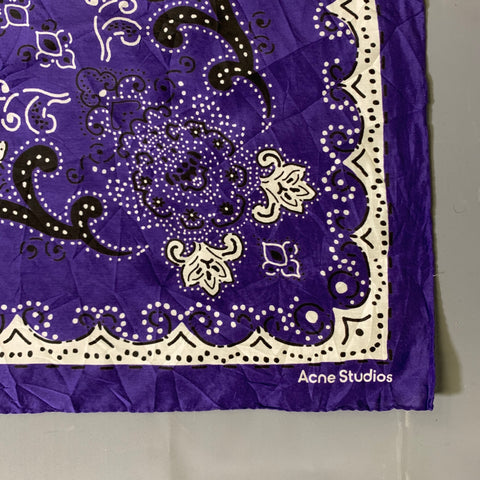 ACNE STUDIOS Purple Black & White Paisley Cotton Silk Scarves