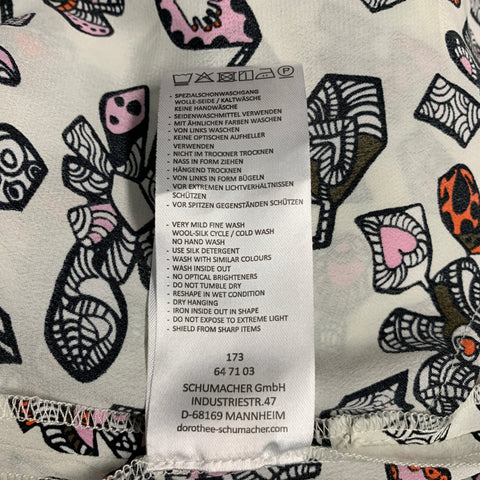 DOROTHEE SCHUMACHER Size XL White Multi-Color Viscose Silk Print Long Dress